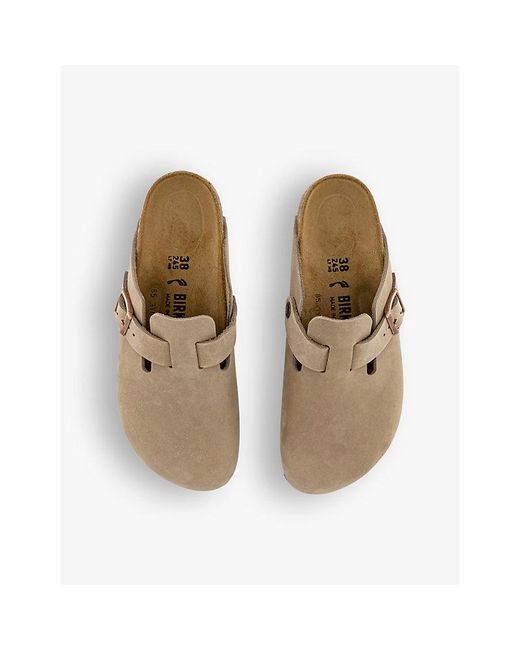 Birkenstock Brown Boston Leather Suede Clogs