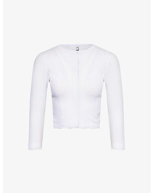 Cou Cou Intimates White Baby Slim-fit Organic-cotton Pyjama Top X