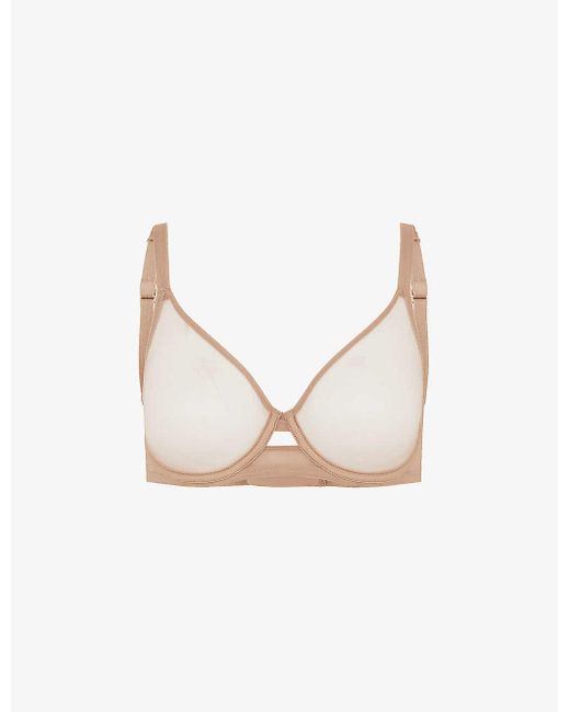 Agent Provocateur White Lucky Panelled Stretch-tulle Underwired Bra