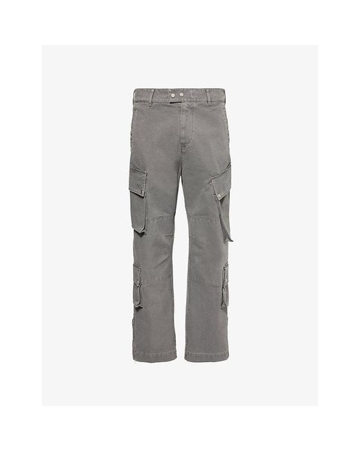 Represent Gray X Belstaff Enduro Logo-Embroidered Cotton Cargo Trousers for men