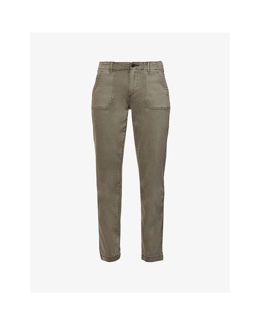 PAIGE Gray Mayslie Straight-Leg Ankle Trousers