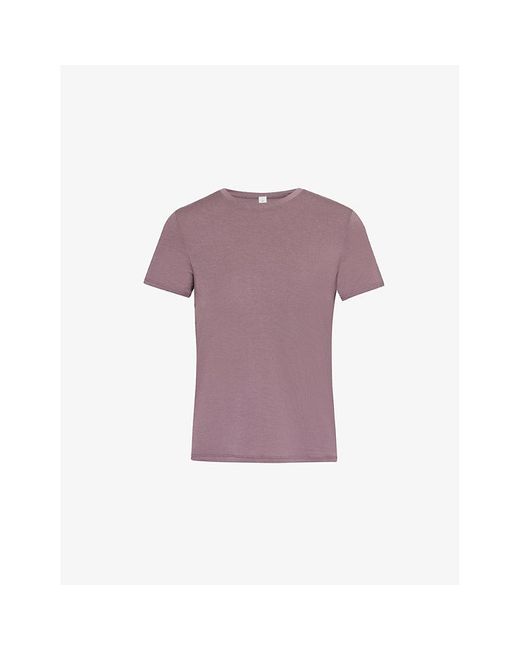Alo Yoga Purple All Day Relaxed Fit Stretch-Jersey T-Shirt