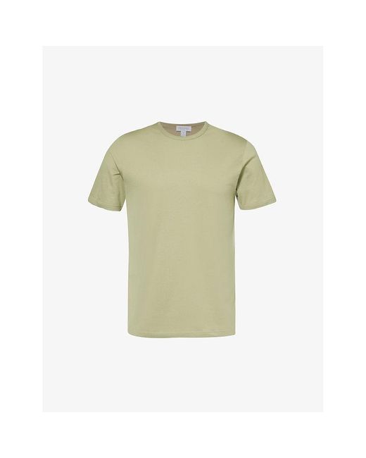 Sunspel Green Crew-neck Relaxed-fit Cotton-jersey T-shirt for men