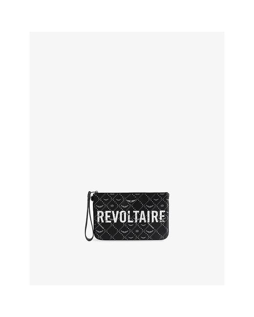 Zadig & Voltaire Black Revoltaire Z Monogram Faux-Leather Pouch
