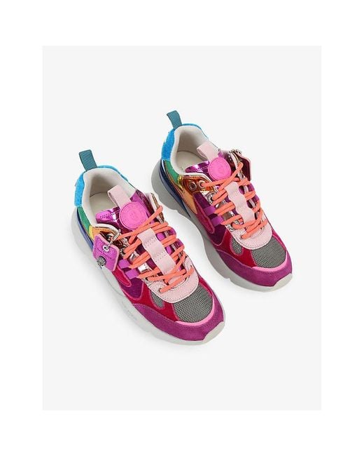 Kurt Geiger Purple Runner Suede And Fabric Trainers