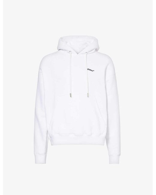Off-White c/o Virgil Abloh White Tattoo Arrow Logo-embroidered Cotton-jersey Hoody for men