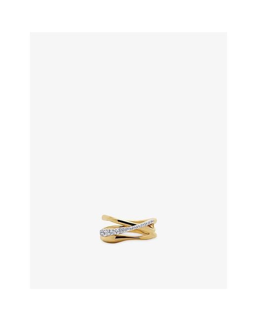 Monica Vinader Metallic Nura Pavé 18Ct Vermeil And Lab-Grown Diamond Ring