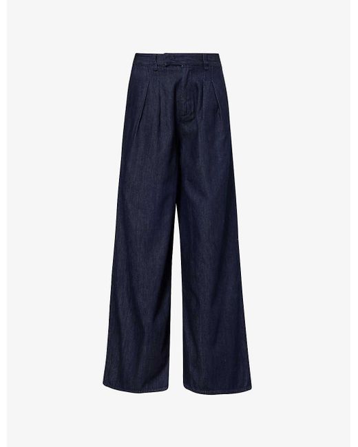 Frankie Shop Blue Nolan Wide-leg High-rise Denim Trousers