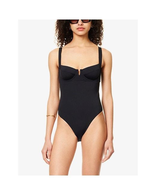 Cheap Monday Black Clovelly Sweetheart-Neck Swimsuit