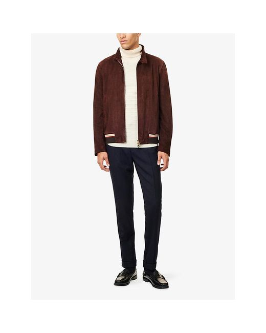 Paul Smith Blue Drawstring-Waist Tapered-Leg Wool Trousers for men