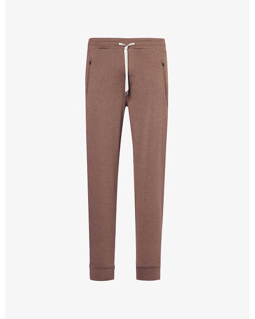 vuori Brown Ponto Performance Tapered-leg Stretch-recycled-polyester jogging Bottoms for men