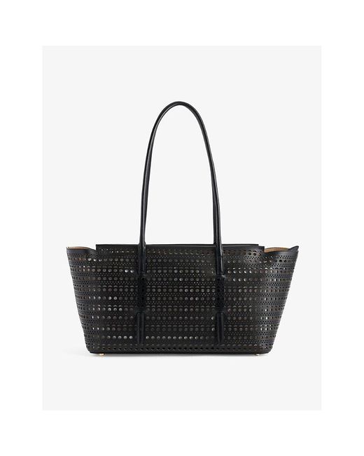 Alaïa Black Mina Cut-out Leather Top-handle Bag