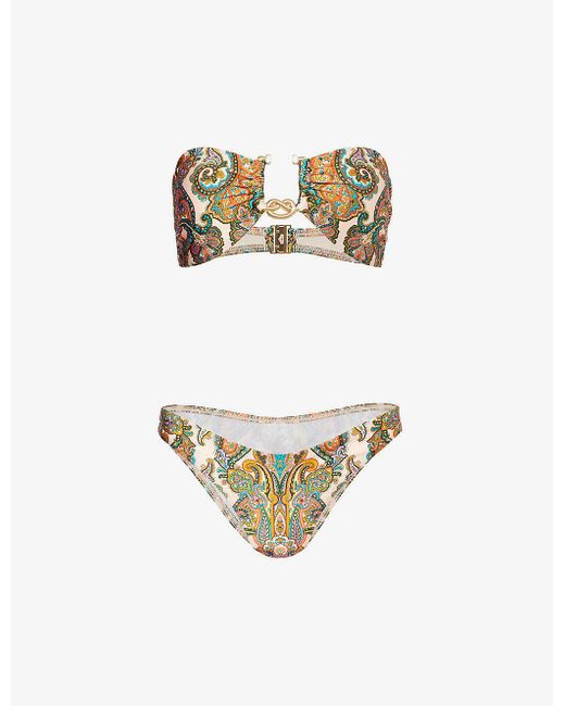 Zimmermann White Ottie Paisley-pattern Bikini Set