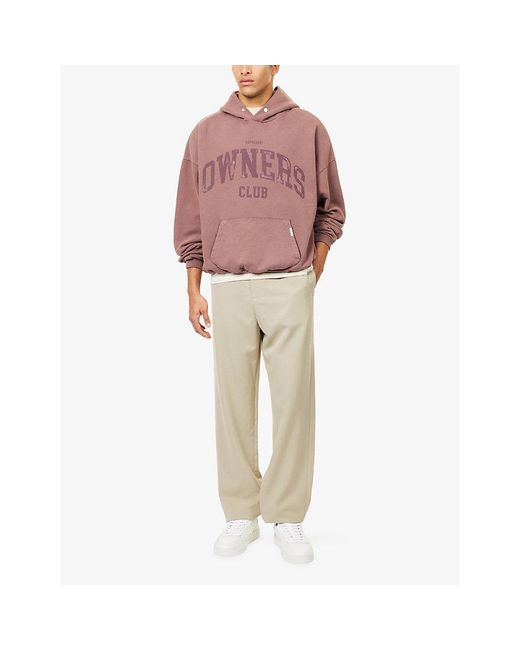 Represent Pink Big Owners Club Graphic-Print Cotton-Jersey Hoody for men