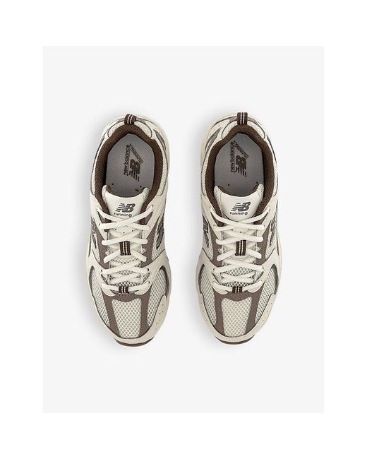 New Balance White Mr530 Logo-Embossed Leather And Mesh Low-Top Trainers
