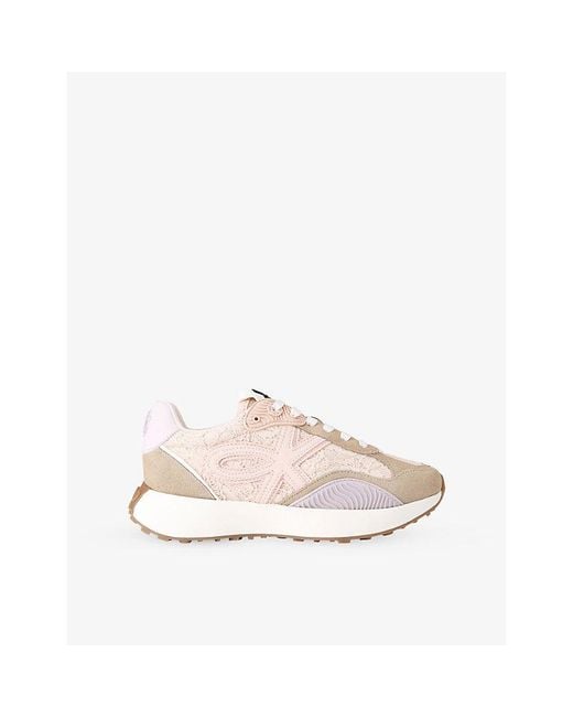 KG by Kurt Geiger Natural Lettie Suede And Lace Trainers