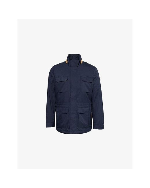 Hackett Blue Logo-Patch Regular-Fit Woven Field Jacket for men