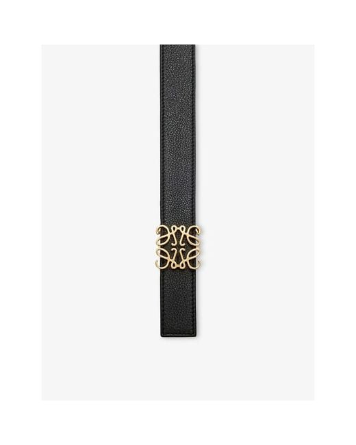 Loewe White Anagram Reversible Leather Belt