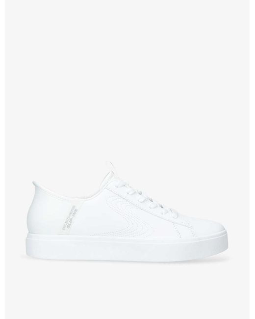 Skechers White Eden Lx Royal Stride Faux-leather Low-top Trainers