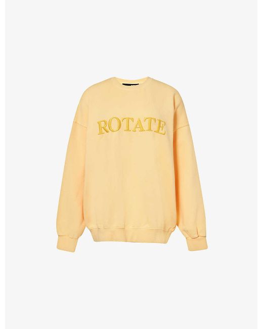 ROTATE SUNDAY Yellow Relaxed-fit Organic Cotton-jersey Sweatshirt