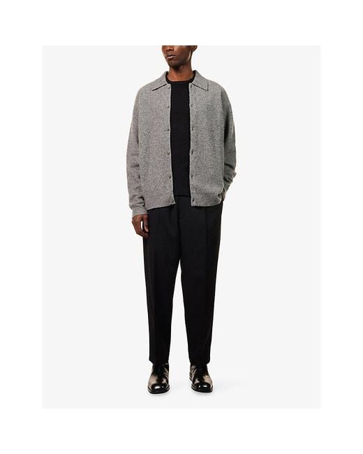 Jonathan Simkhai Gray Richie Collar Cashmere-Blend Cardigan for men
