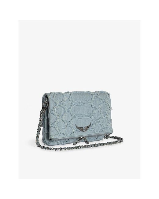 Zadig & Voltaire Blue Rock Denim Clutch Bag