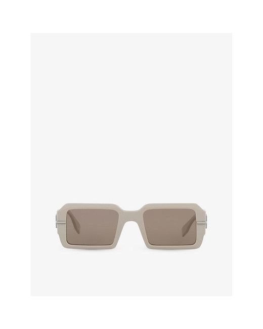 Fendi Gray Fe40073u Graphy Rectangle-frame Acetate Sunglasses for men