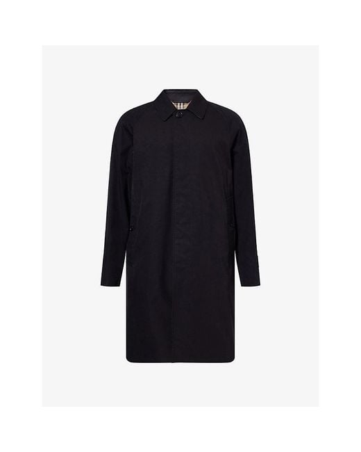 Burberry Blue Camden Mid Car Cotton Trench Coat for men