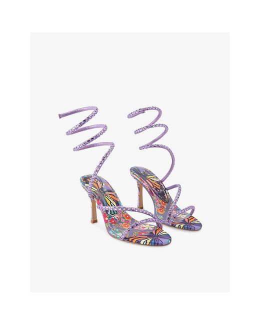 Kurt Geiger White Spiral Asymmetric Heeled Woven Sandals