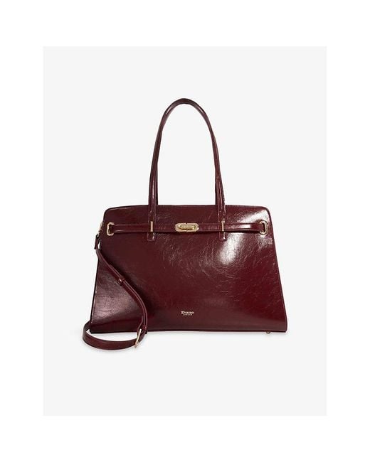 Dune Red Define Large Belted Leather Tote