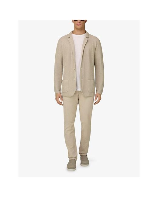 Boggi Natural Regular-Fit Single-Breasted Cotton Blazer for men