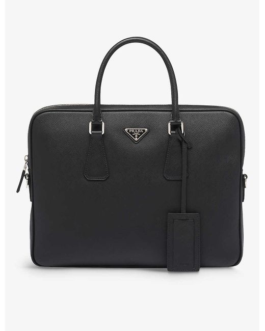 Prada Black Saffiano Leather Work Bag