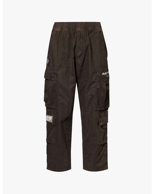 Aape Black Tapered-leg Mid-rise Cotton-blend Trousers for men