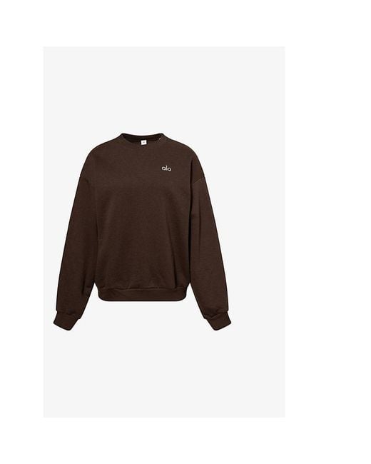 Alo Yoga Brown Accolade Round-Neck Cotton-Blend Sweatshirt