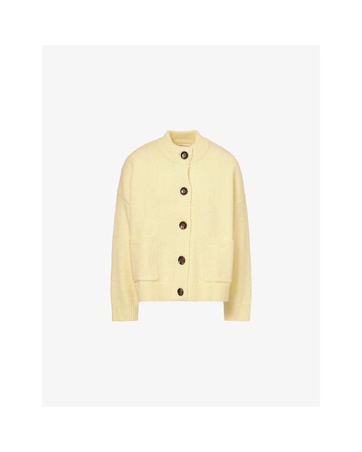 Sisters & Seekers Yellow Round-Neck Knitted Cardigan