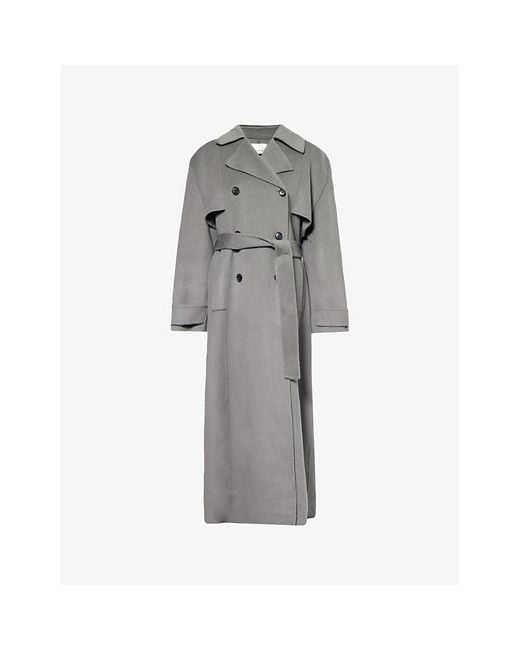 Frankie Shop Gray Nikola Double-breasted Wool And Cashmere-blend Coat