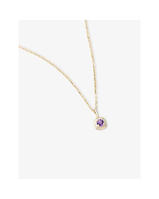 Missoma White Fine February Birthstone 18Ct And Amethyst Pendant Necklace