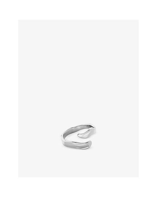 Monica Vinader White Wave Wrap Sterling- Ring