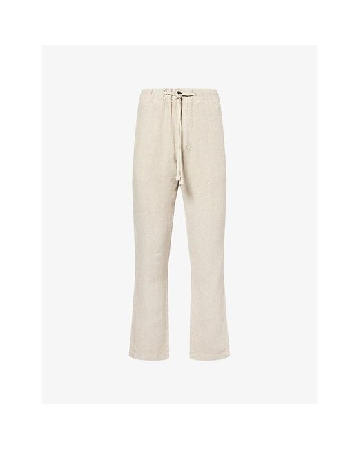 Citizens of Humanity Natural Drawstring Deck Straight-Leg Linen Trousers for men
