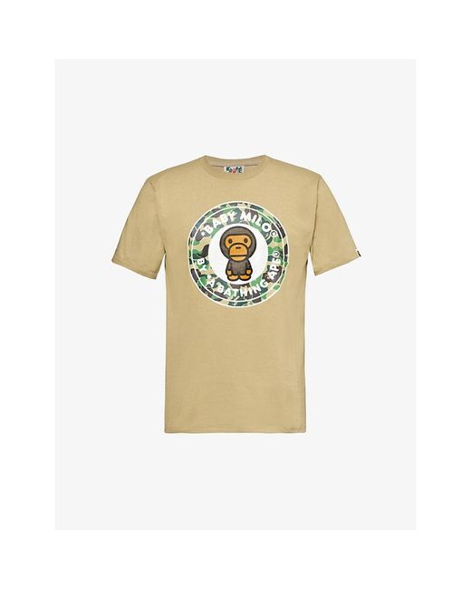A Bathing Ape Metallic Baby Milo Graphic-print Cotton-jersey T-shirt Xx for men