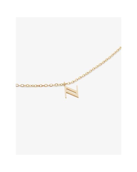 Monica Vinader White Small Letter N 14Ct- Pendant Necklace