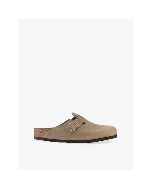 Birkenstock Brown Boston Buckle-Detail Leather Sandals for men