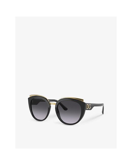 Dolce & Gabbana Black 0dg4383 Butterfly-frame Acetate Sunglasses