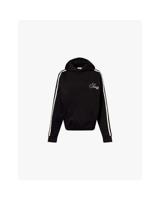 Sisters & Seekers Black Sport Embroidered-Logo Cotton-Blend Hoodie