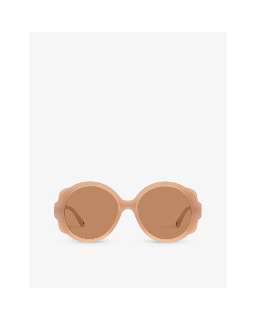 Chloé Pink Ch0120s Round-frame Acetate Sunglasses