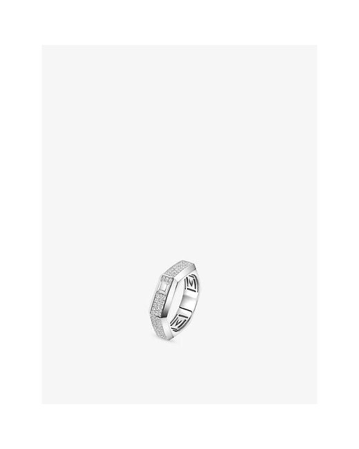 Messika White Moderniste Medium Pave 18Ct And 0.35Ct Diamond Ring