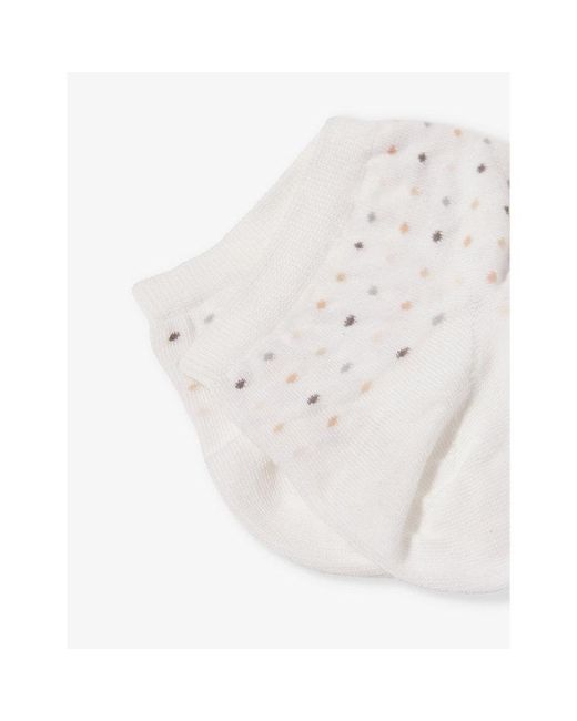 Falke White Multi-spot Ankle-rise Stretch-cotton Blend Socks
