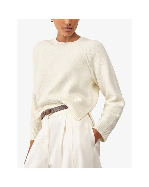 The White Company White Crewneck Relaxed-Fit Stretch Cotton-Blend Jumper