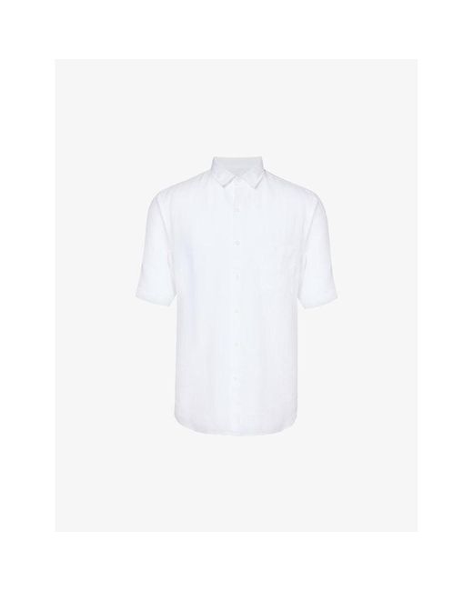Sunspel White Short-sleeved Regular-fit Linen Shirt Xx for men