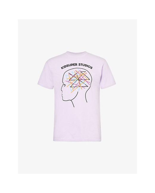 Kidsuper Pink Thoughts Branded-print Cotton-jersey T-shirt for men